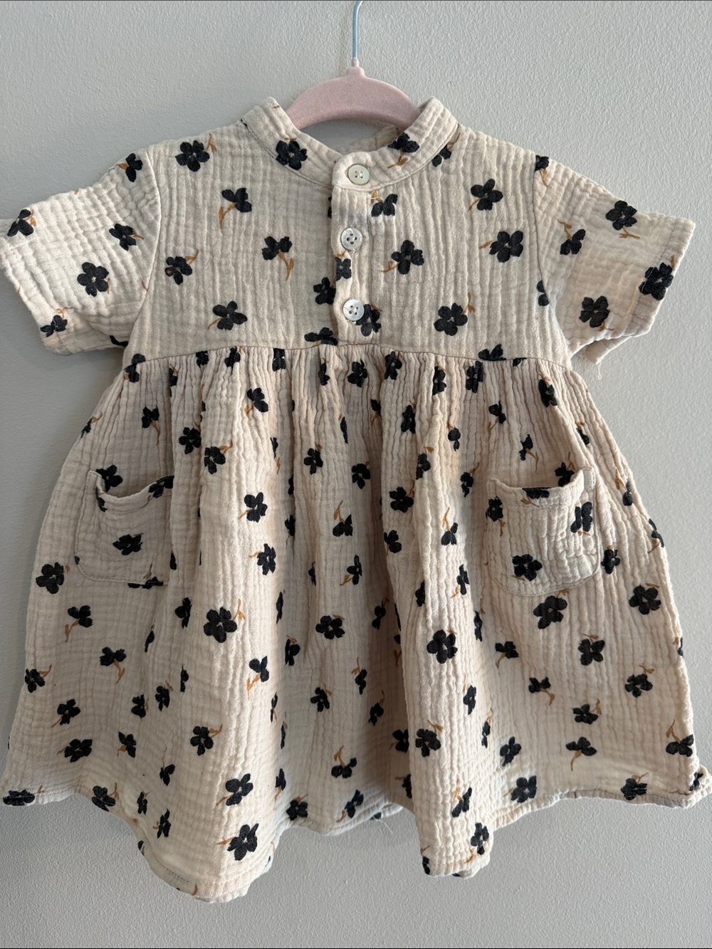 Rylee + Cru Esme Dress - Cream with Black Floral Print